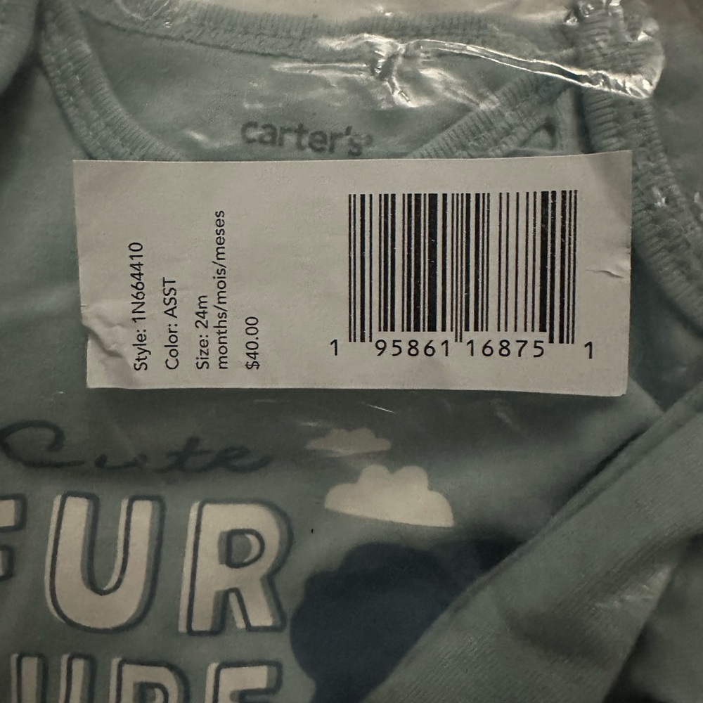 Carter's Assorted Blue Long Sleeve Onesie 5 pack NWT